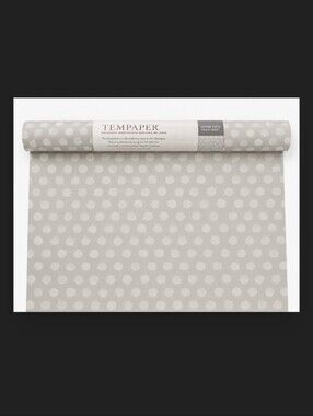 Tempaper Moire Dots Removable Peel and Stick Wallpaper Light Tan Grey 28sq ft